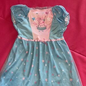 Nickelodeon Blue and Pink Peppa Pig Nightgown.  Size 5T.